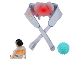 Neck and Shoulder Massager, Cordless Lymphatic Neck Massager with Heat for Pain Relief Deep Tissue, Adjustable Heat and Massage Speed (Grey)